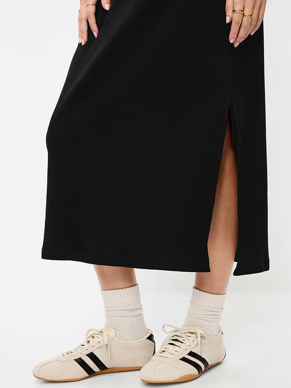 Short-Sleeve Polo Midi Dress