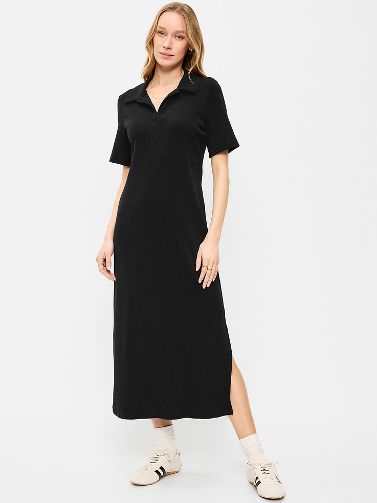 Image number 1 showing, Short-Sleeve Polo Midi Dress