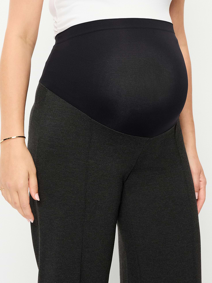Image number 5 showing, Maternity Rollover-Waist Stevie Wide-Leg Pants