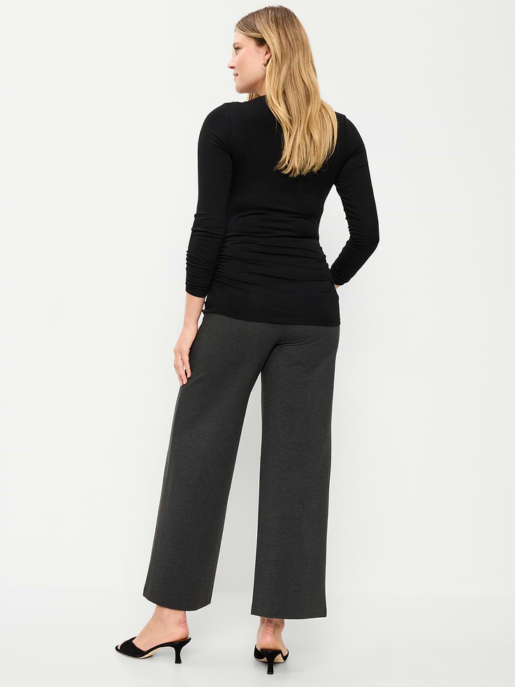 Image number 3 showing, Maternity Rollover-Waist Stevie Wide-Leg Pants