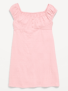 L'image numéro 3 présente Robe henley en jersey à smocks pour fille