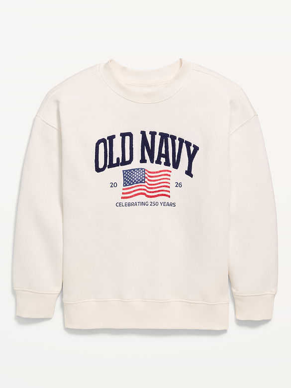 Oversized Flag Logo Graphic Sweatshirt for Boys
