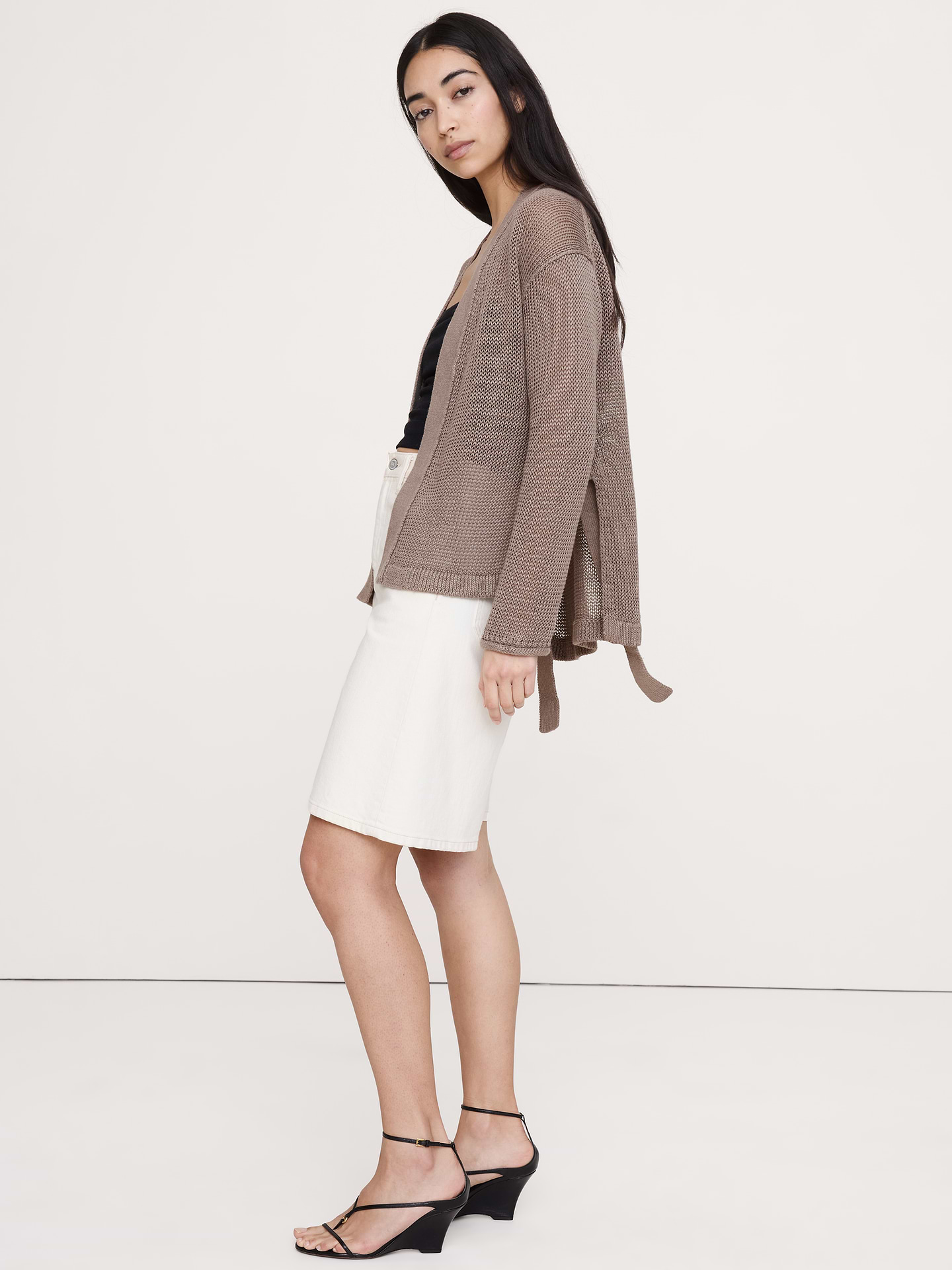 Image number 1 showing, Heirloom Linen Wrap Cardigan