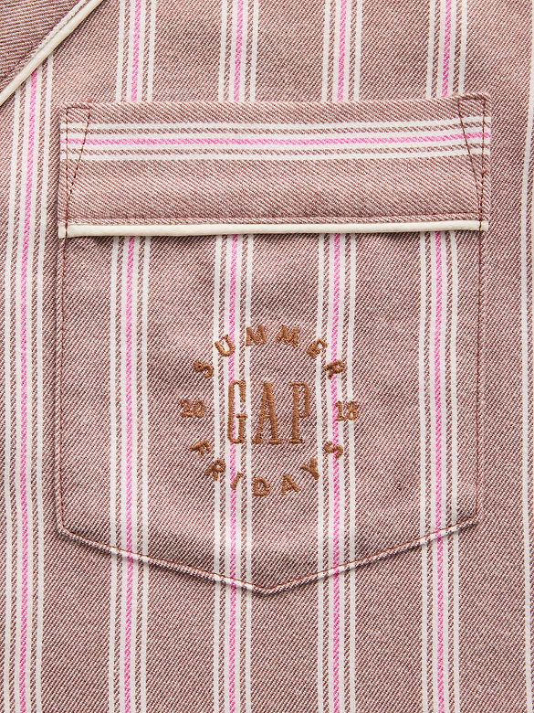 Gap × Summer Fridays Relaxed Flannel Stripe PJ Shirt