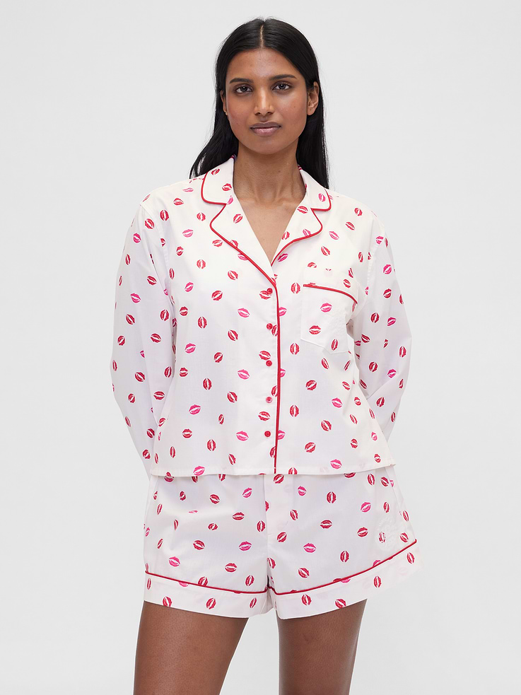 Image number 1 showing, Gap × Summer Fridays Relaxed Poplin Kiss PJ Shirt