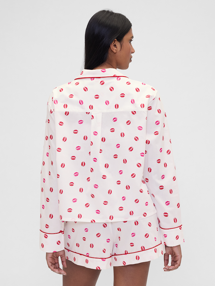 Image number 3 showing, Gap × Summer Fridays Relaxed Poplin Kiss PJ Shirt