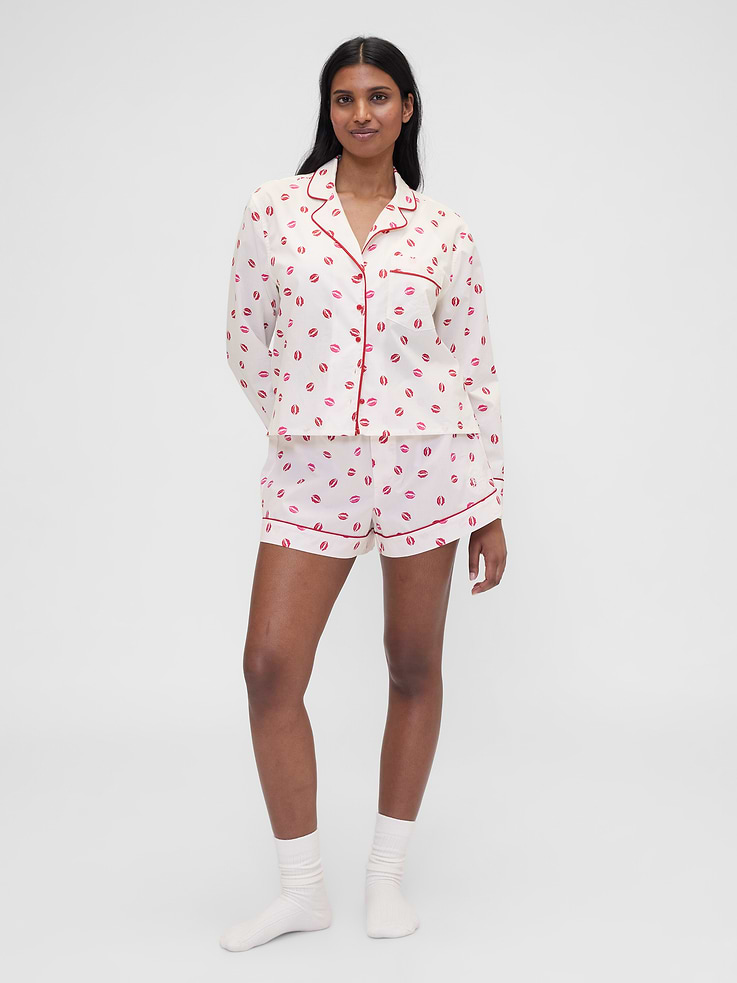 Image number 1 showing, Gap × Summer Fridays Poplin Kiss PJ Boxer Shorts