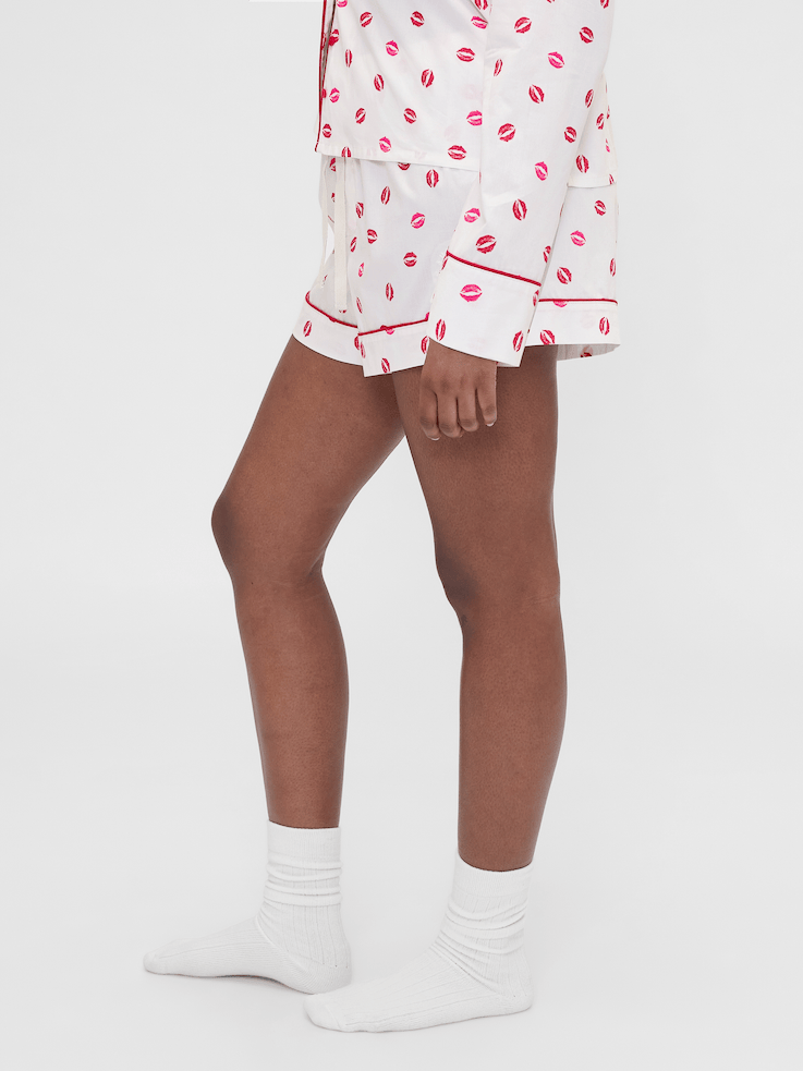 Image number 4 showing, Gap × Summer Fridays Poplin Kiss PJ Boxer Shorts