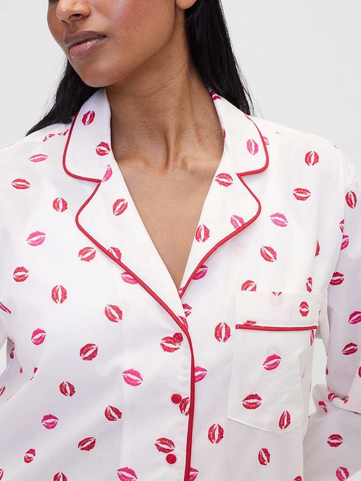 Image number 2 showing, Gap × Summer Fridays Relaxed Poplin Kiss PJ Shirt