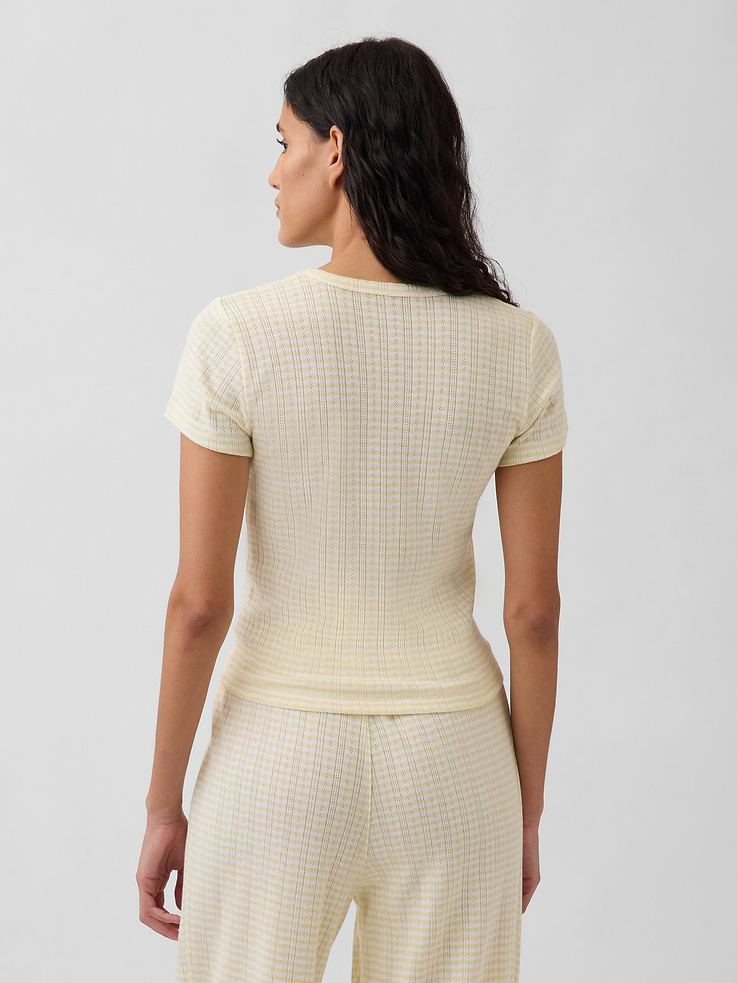 Image number 3 showing, Pointelle PJ T-Shirt