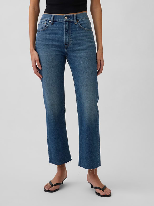 High Rise ’90s Slim Straight Crop Jeans