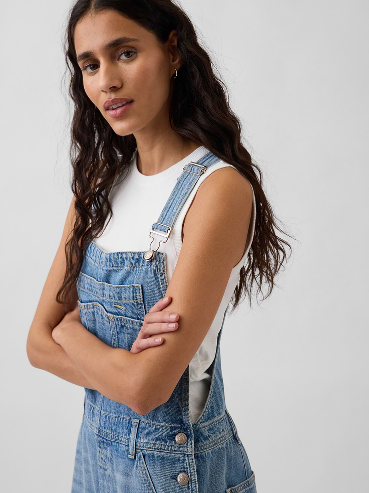 Image number 4 showing, UltraSoft Denim Relaxed Overalls