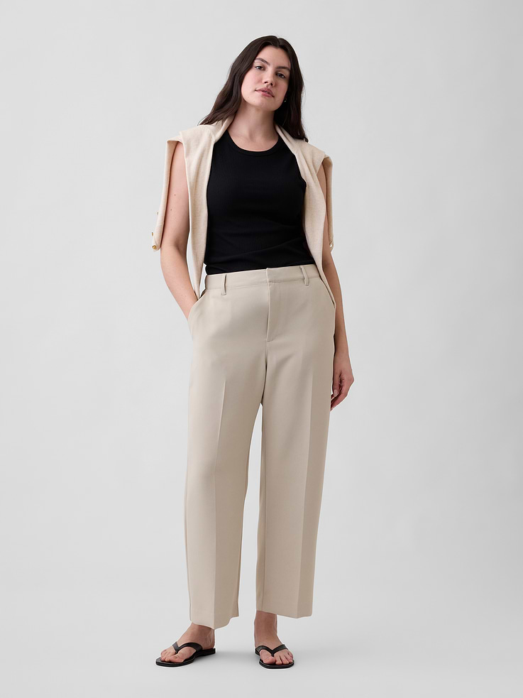 Image number 5 showing, 100% Recycled Easy Straight Crop Trousers