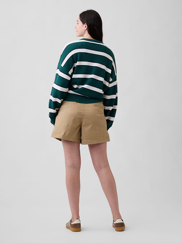 5" Mid Rise Downtown Khaki Shorts