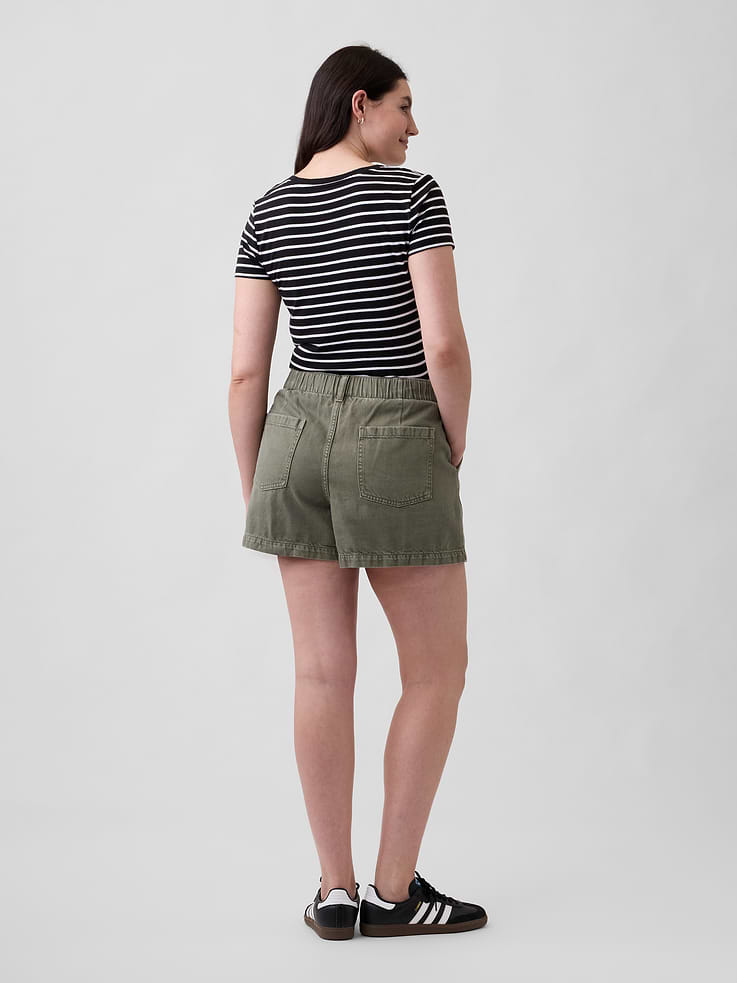 Image 6 of 7, 4" High Rise Soft Denim Utility Shorts
