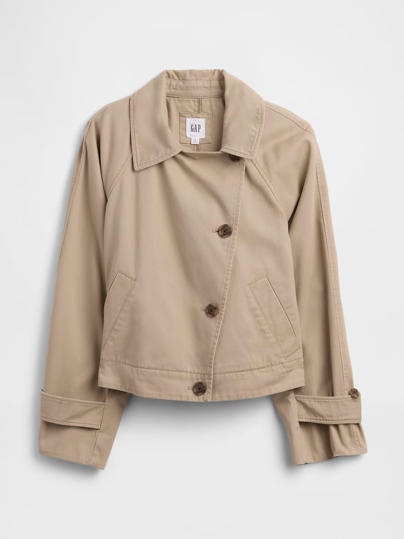 Relaxed Cropped Trench Coat