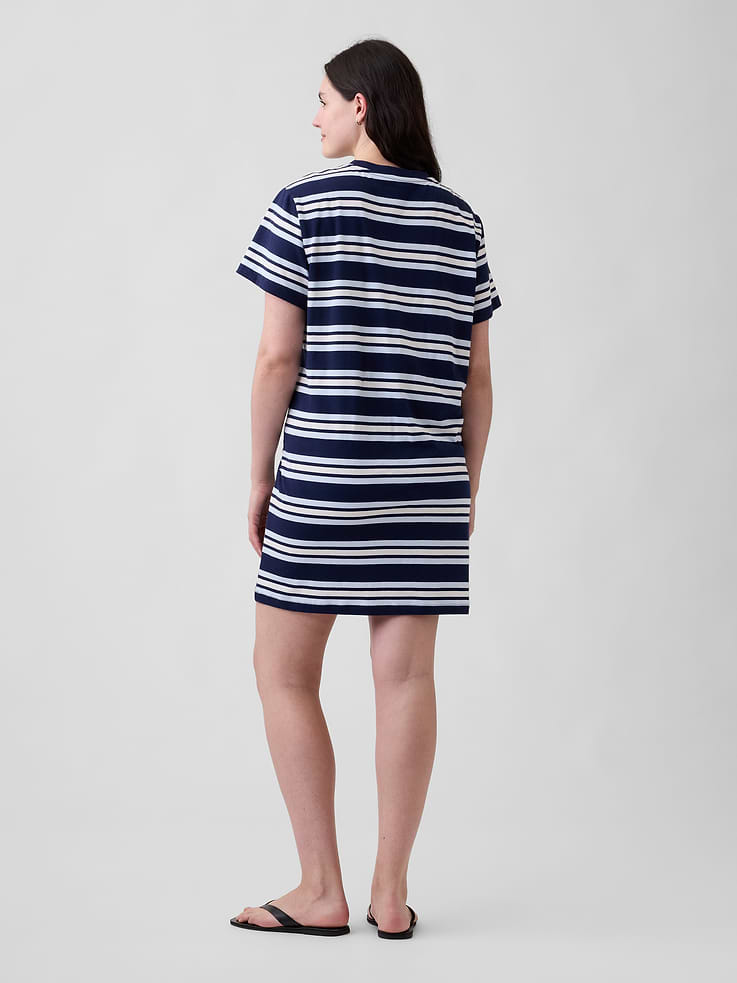 Image 5 of 6, Relaxed Stripe T-Shirt Mini Dress