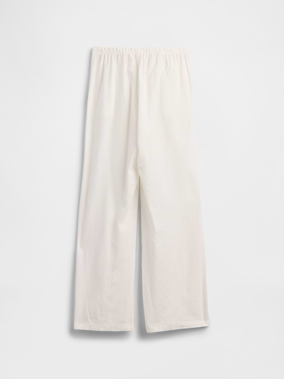 Kids Pull-On Wide-Leg Linen-Blend Pants