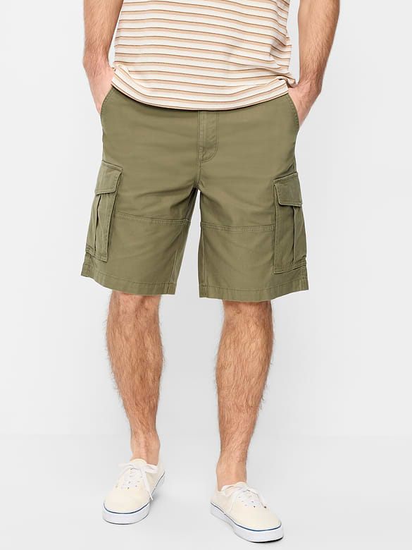 90's Loose Lived-In Cargo Shorts -- 10-inch inseam