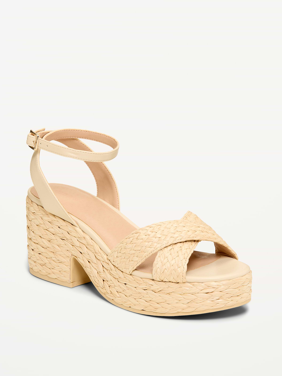 Raffia Platform Sandals for Women