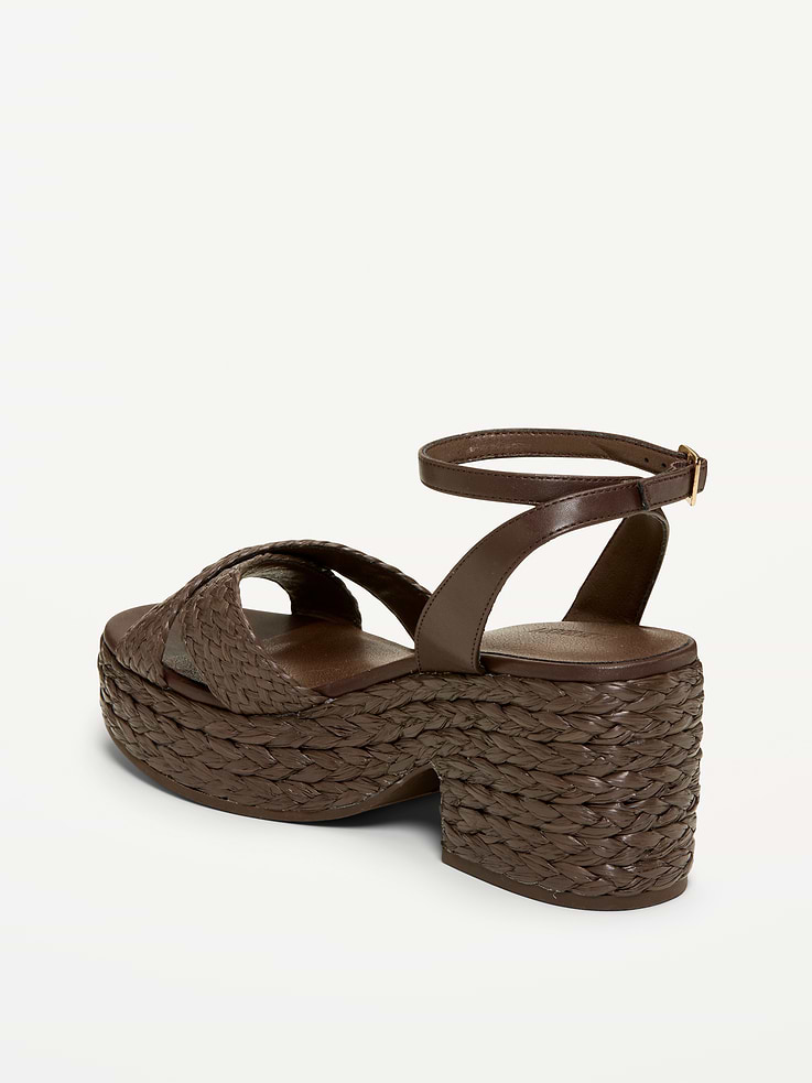 Image number 5 showing, Raffia Platform Sandals for Women