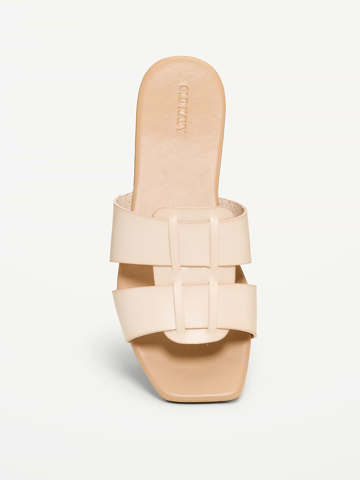 Image number 3 showing, Faux-Leather Slide Sandals