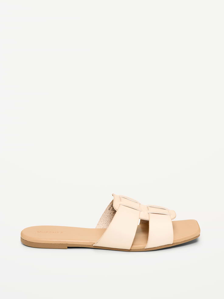 Image number 4 showing, Faux-Leather Slide Sandals