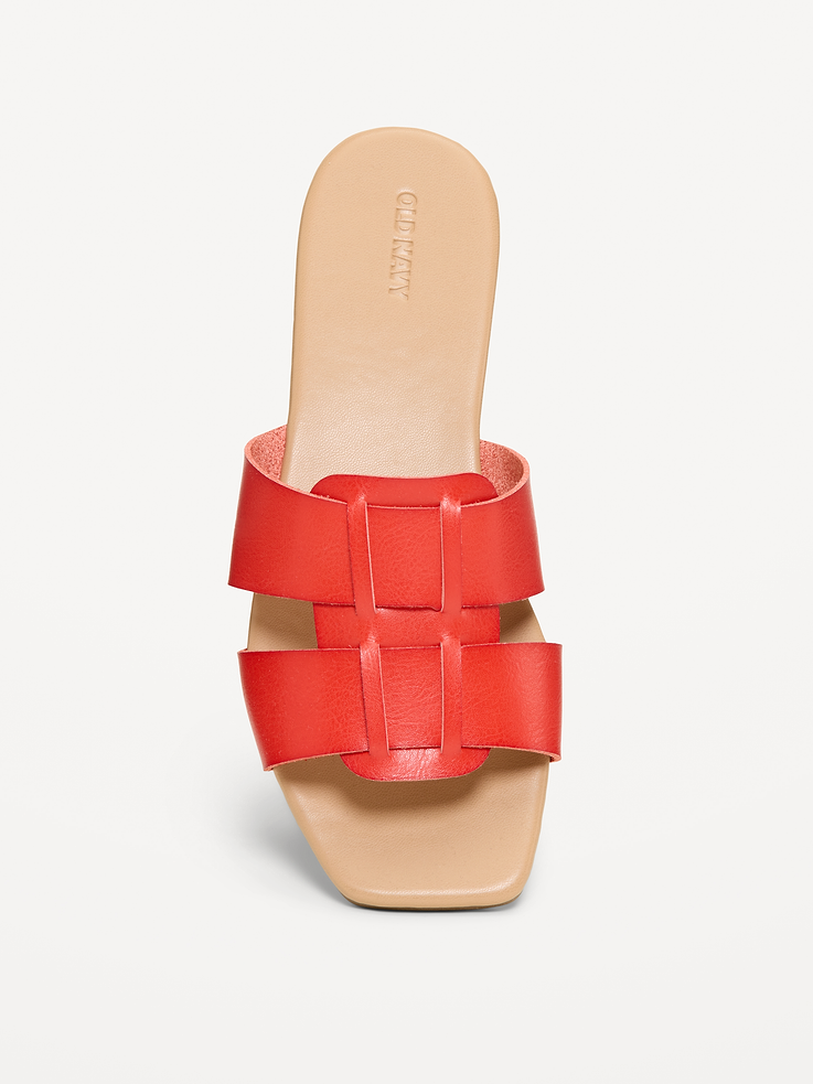 Image number 3 showing, Faux-Leather Slide Sandals