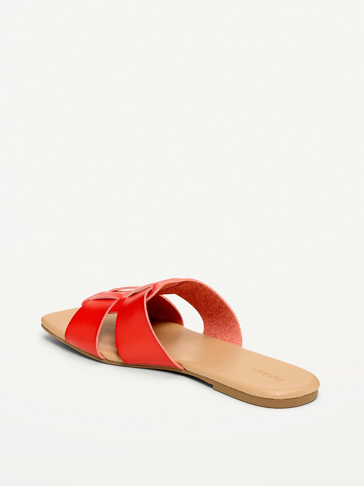 Image number 5 showing, Faux-Leather Slide Sandals