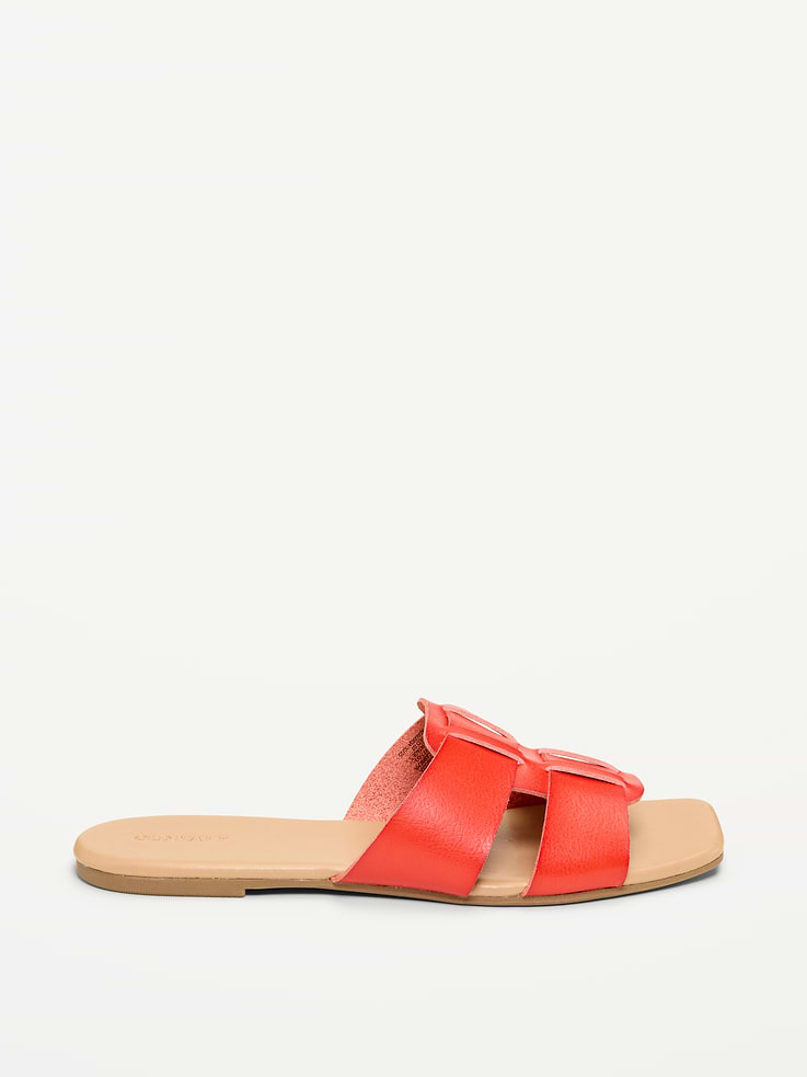 Image number 4 showing, Faux-Leather Slide Sandals