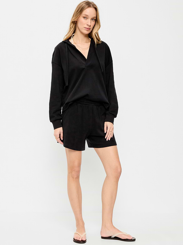 Image number 1 showing, High-Waisted Relaxed Shorts -- 5-inch inseam