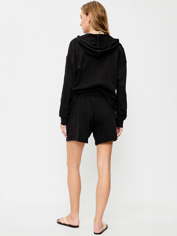 Image number 3 showing, High-Waisted Relaxed Shorts -- 5-inch inseam