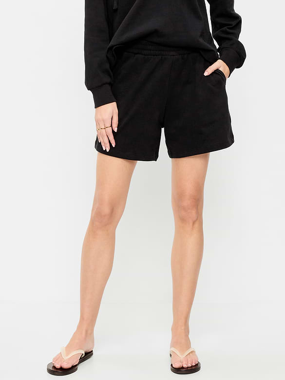 Image number 2 showing, High-Waisted Relaxed Shorts -- 5-inch inseam