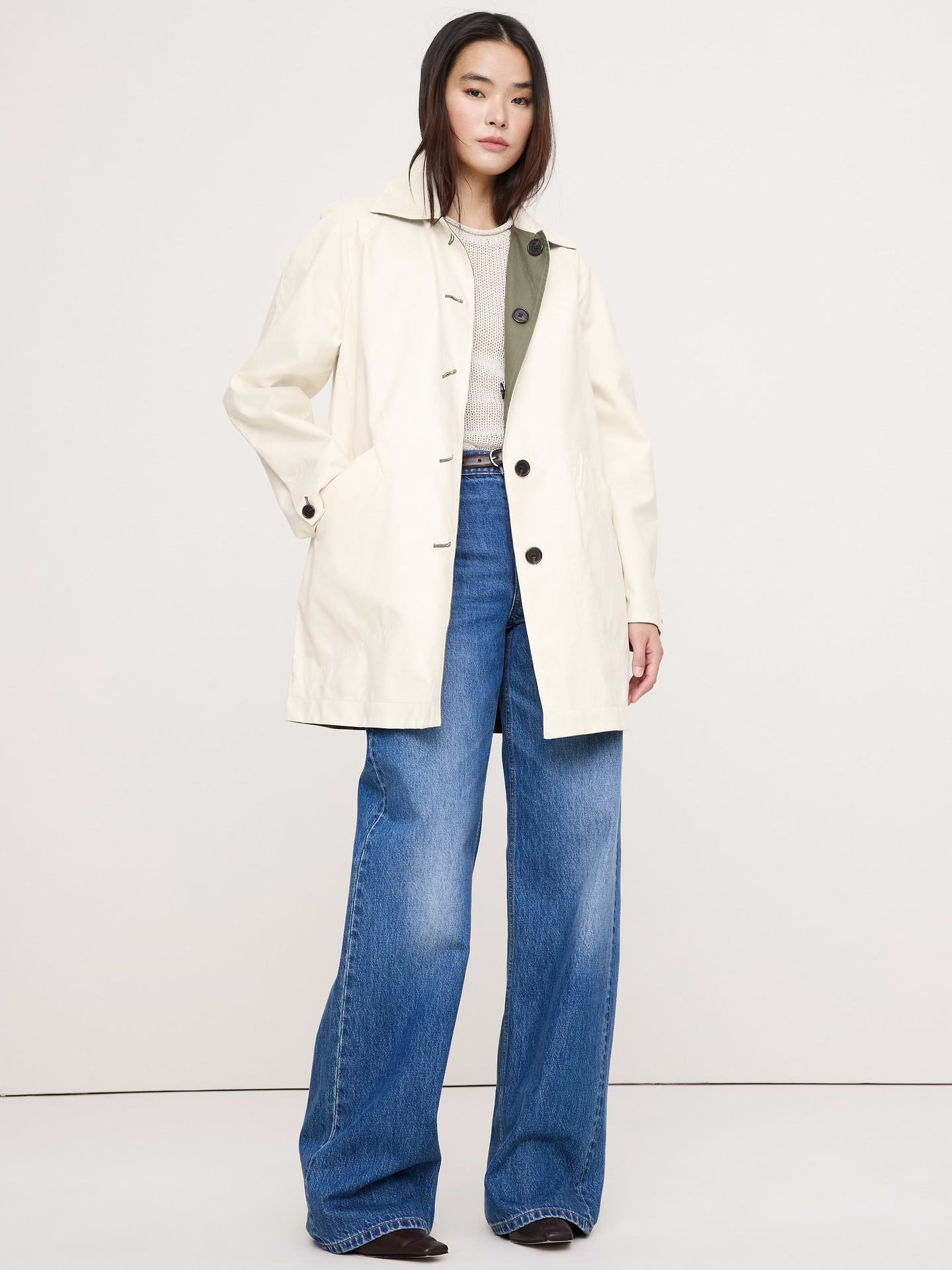 Image number 1 showing, Short Reversible Cotton Car Coat