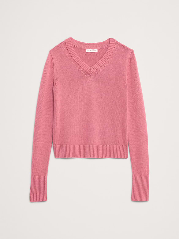 Larkspur Cotton-Silk V-Neck Sweater