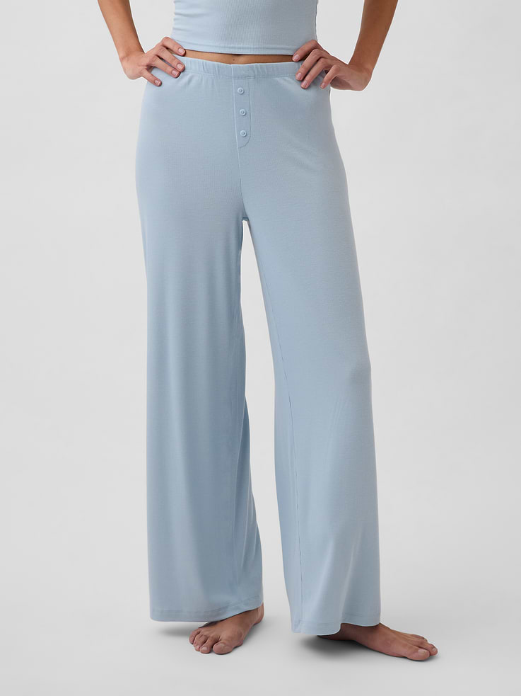 Image number 2 showing, MiniRib Wide-Leg PJ Pants