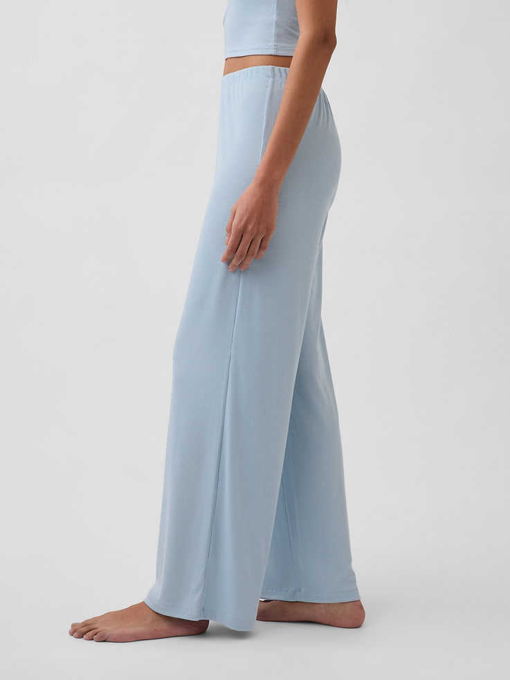 Image number 3 showing, MiniRib Wide-Leg PJ Pants