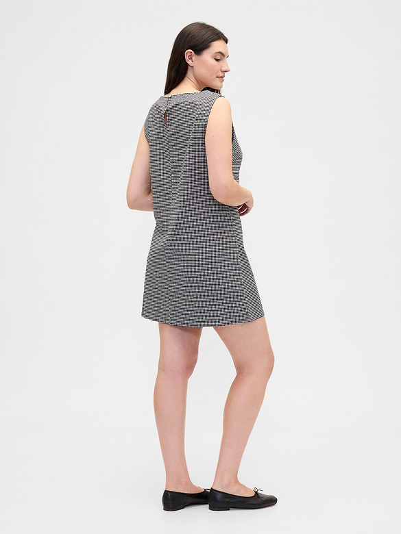Linen-Blend Apron Mini Dress