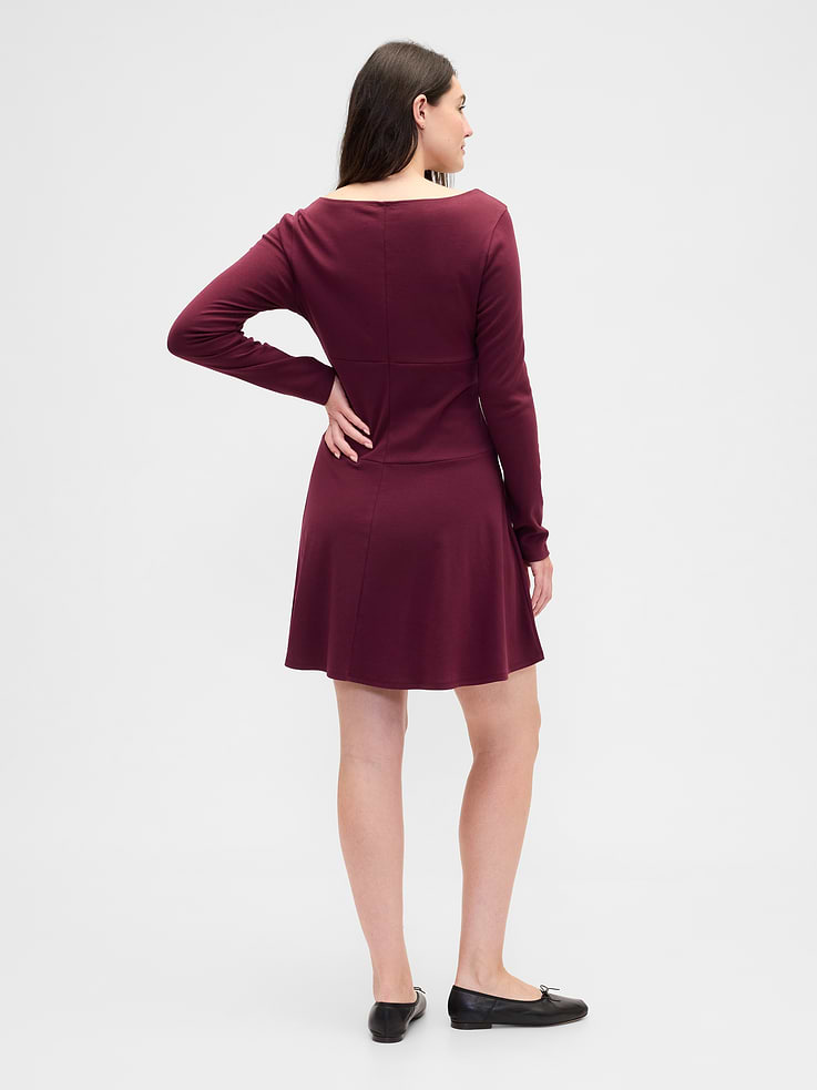 Image number 5 showing, Modern Ribbed Boatneck Mini Dress