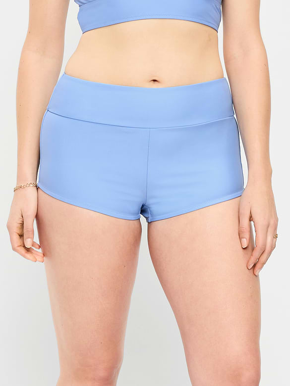 High-Waisted Retro Swim Bottoms