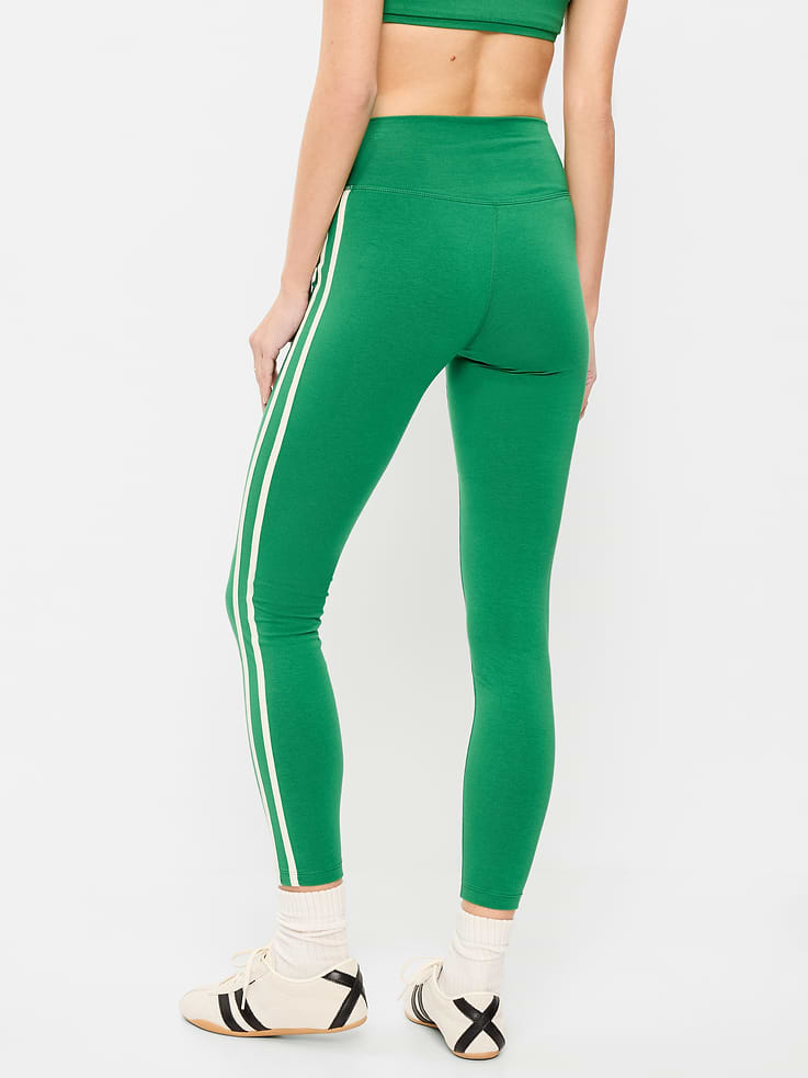 Image number 2 showing, High-Waisted PowerChill Side-Striped 7/8 Cotton Leggings