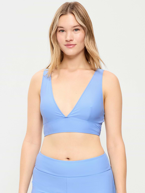 Matte Longline Bikini Swim Top