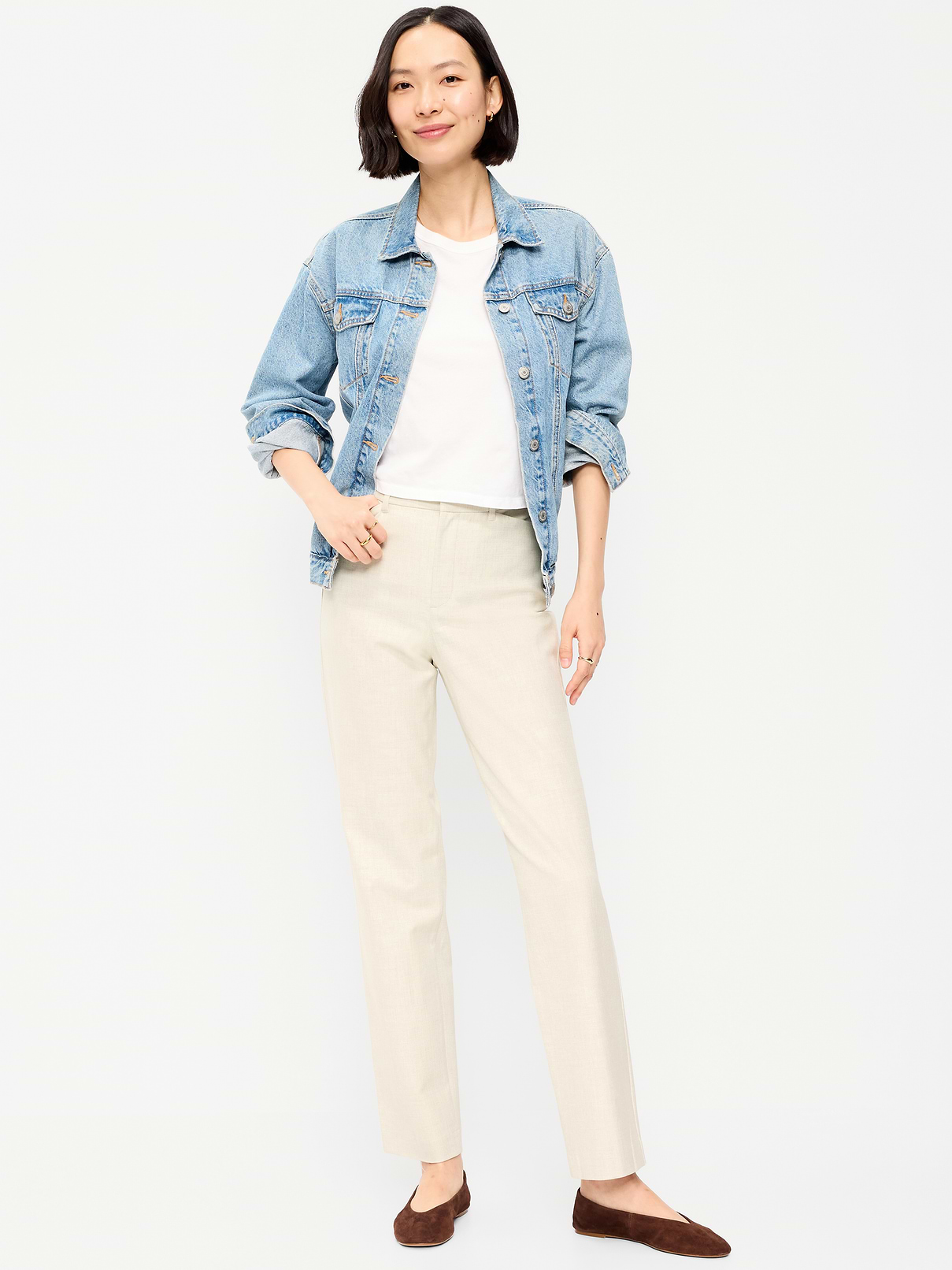 High-Waisted Pixie Straight Pants
