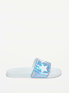 Image 3 of 4, Faux-Leather Pool Slide Sandals for Girls