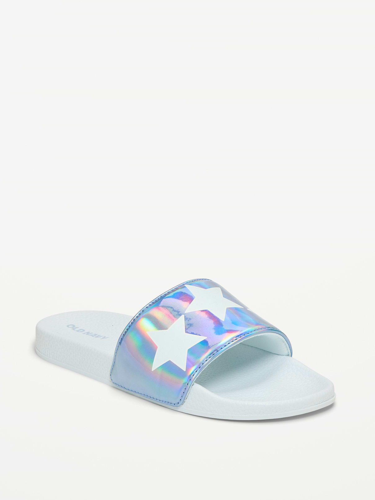 Image 1 of 4, wide strap, contoured faux-leather foot bed, textured outsole, easy slide-on style, Product #885990