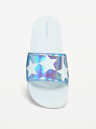 Image 2 of 4, Faux-Leather Pool Slide Sandals for Girls