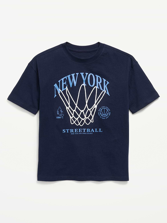 Oversized Short-Sleeve Graphic T-Shirt for Boys