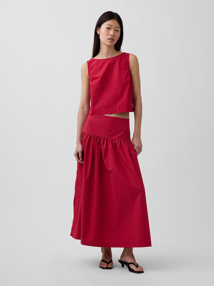 Image number 5 showing, Poplin Boatneck Shell Tank Top