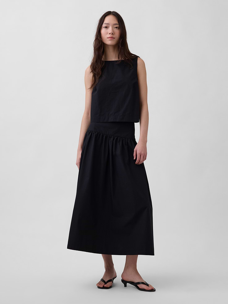 Image number 5 showing, Poplin Boatneck Shell Tank Top