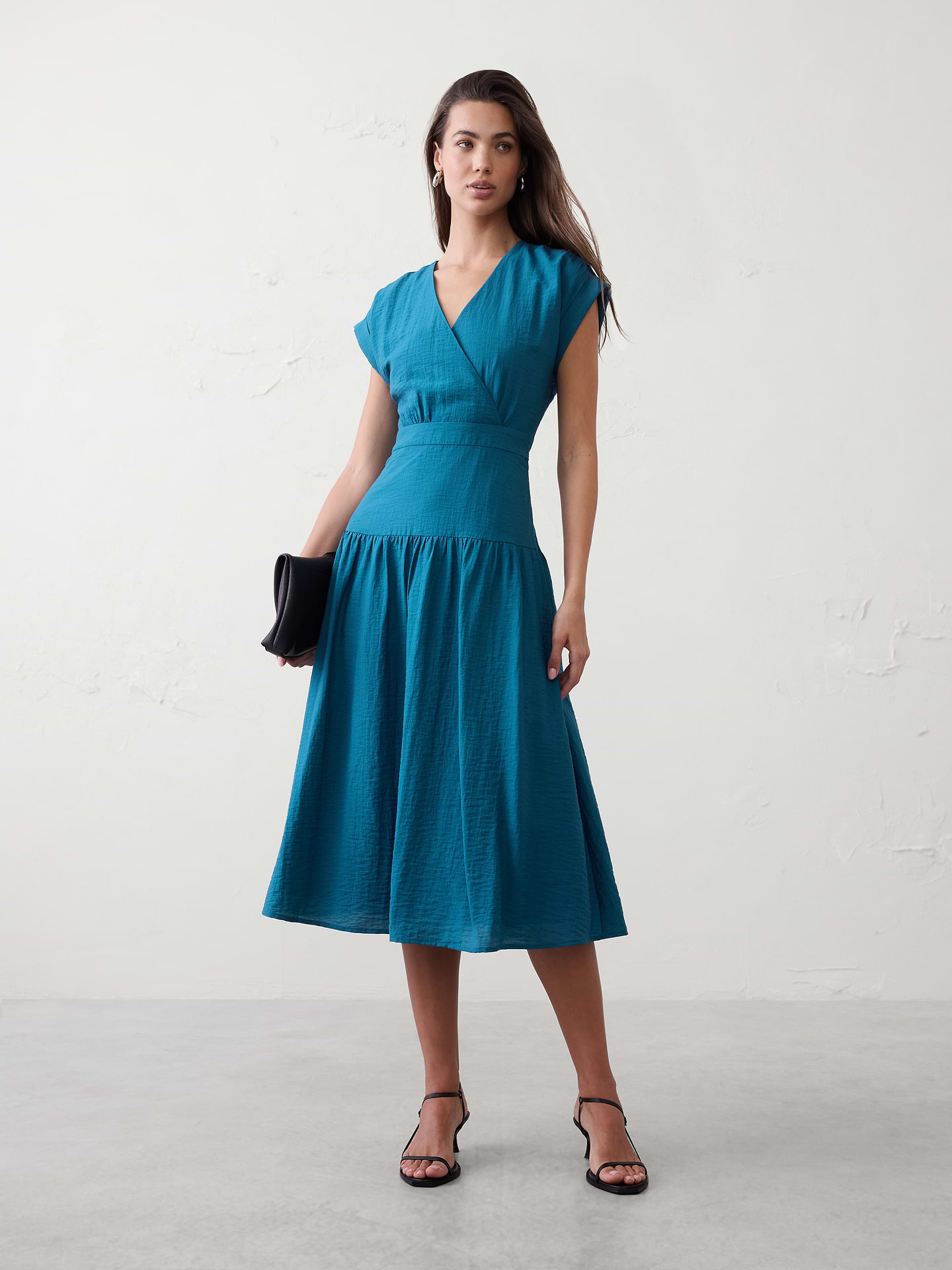 Image number 1 showing, Gathered Tiered Midi Dress